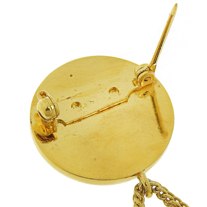CHANEL Brooch Plated Gold gold Matrasse COCO Mark Bag motif Women