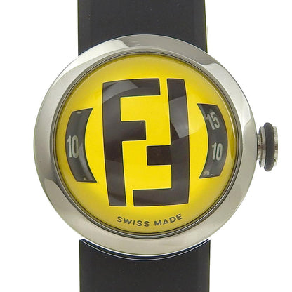 FENDI Watches Quartz 8010L Stainless Steel, Rubber Silver Boothra yellow dial Women