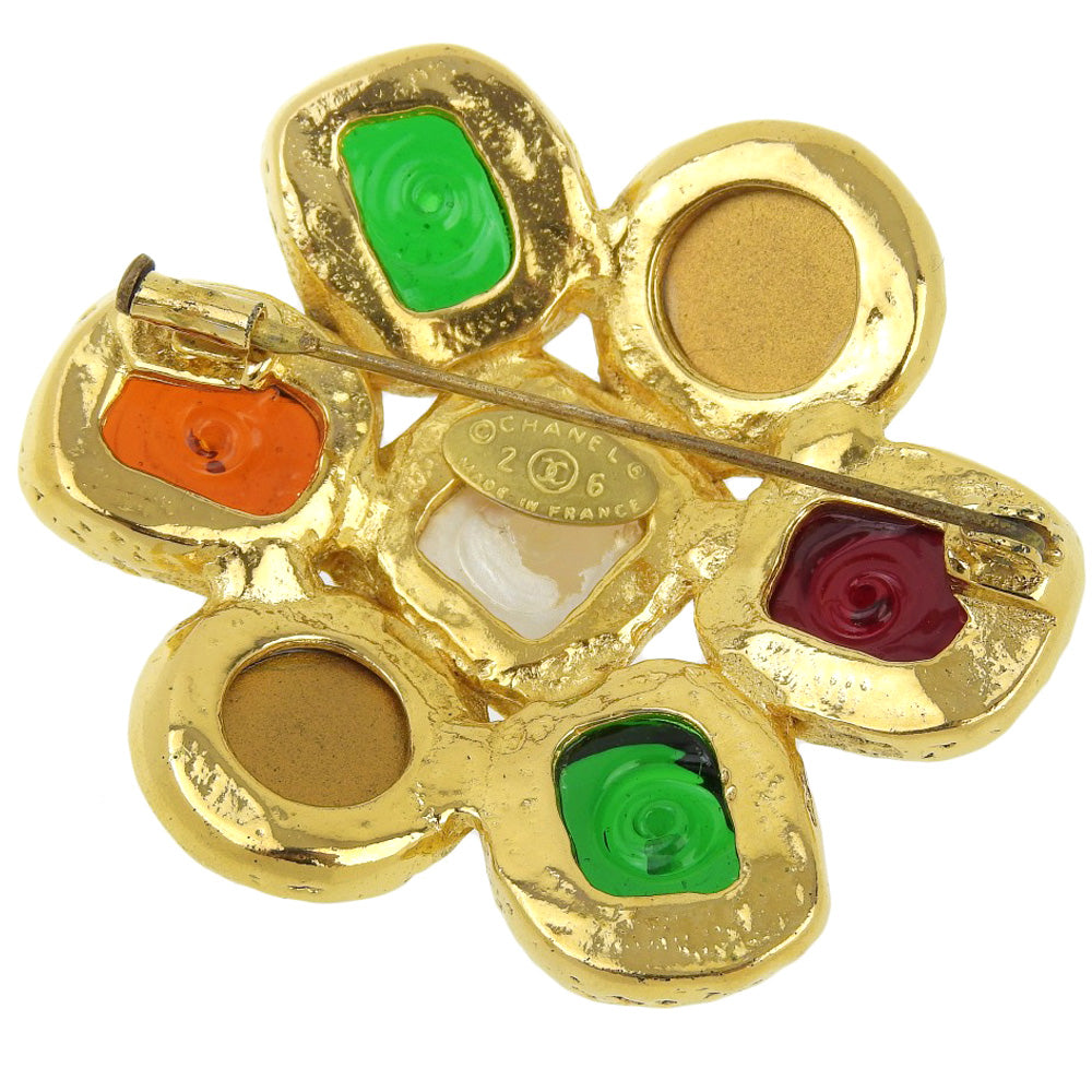 CHANEL Brooch Plated Gold gold Gripoa Women