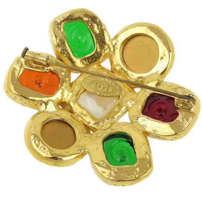 CHANEL Brooch Plated Gold gold Gripoa Women