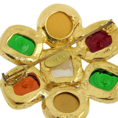 CHANEL Brooch Plated Gold gold Gripoa Women