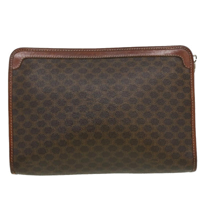 Luxury CELINE Macadam Canvas Clutch Bag PVC Leather Brown  im378