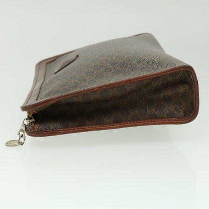 Luxury CELINE Macadam Canvas Clutch Bag PVC Leather Brown  im378