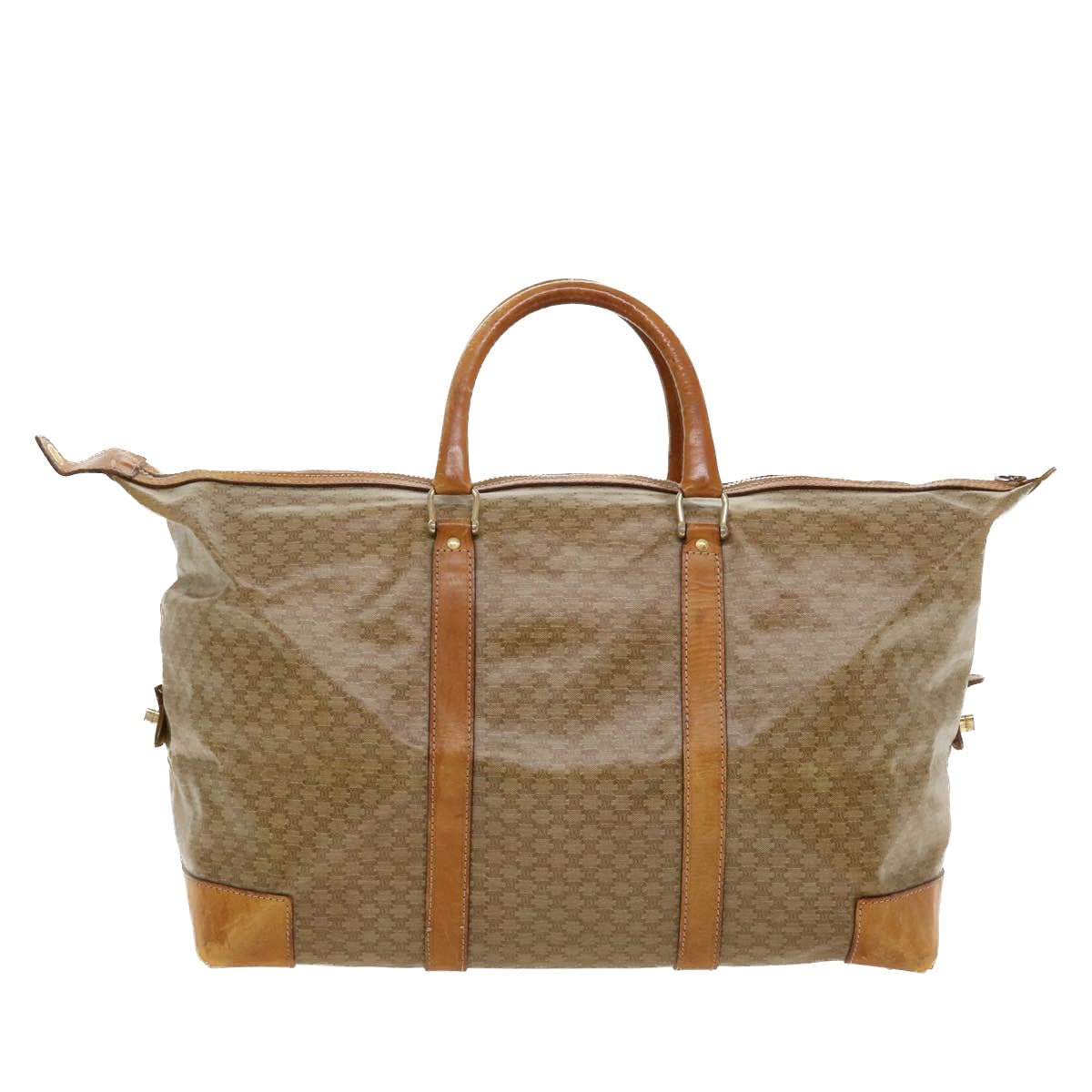Luxury CELINE Macadam Canvas Boston Bag PVC Leather Beige  im402