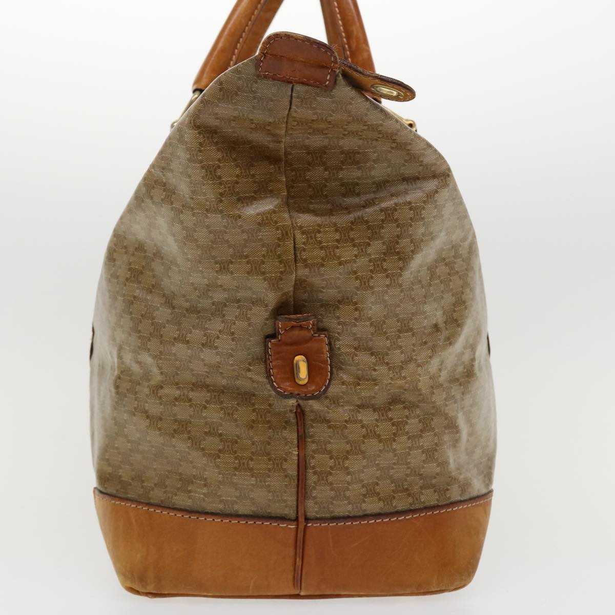 Luxury CELINE Macadam Canvas Boston Bag PVC Leather Beige  im402