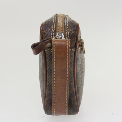 Luxury CELINE Macadam Canvas Pouch PVC Leather Brown  im414