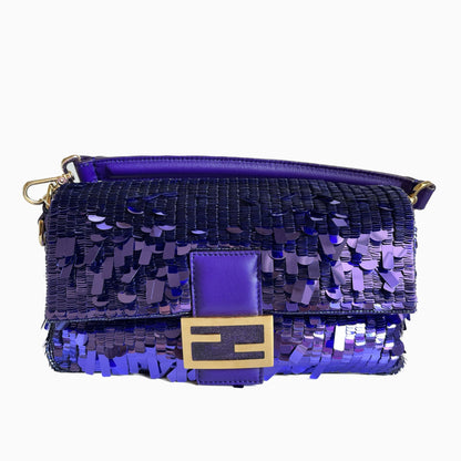Fendi Baguette Purple Glitter Sequins Sex and City