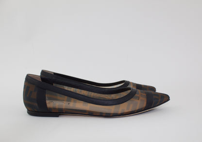 FENDI FF MESH COLIBRÌ BALLERINA FLATS