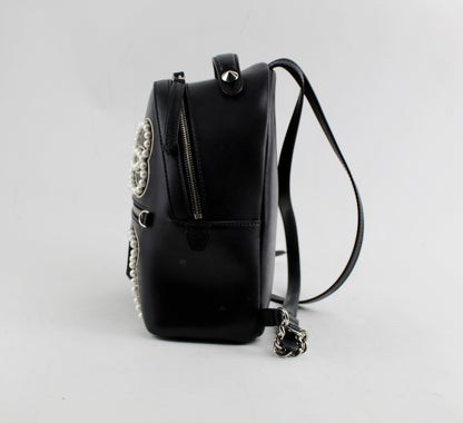 FENDI MINI PEARL BOW LEATHER BACKPACK