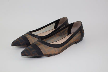 FENDI FF MESH COLIBRÌ BALLERINA FLATS