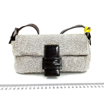 FENDI Baguette White beads