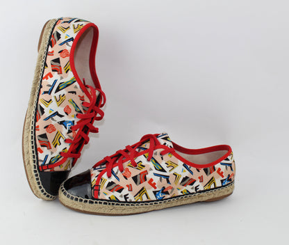 FENDI WOMEN'S JUNIA CANVAS SNEAKERS SIZE 39