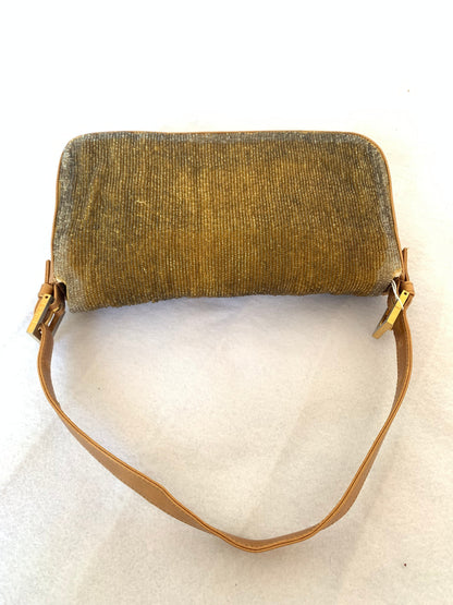 Fendi Baguette in Gold beads and Gold iridescent leather