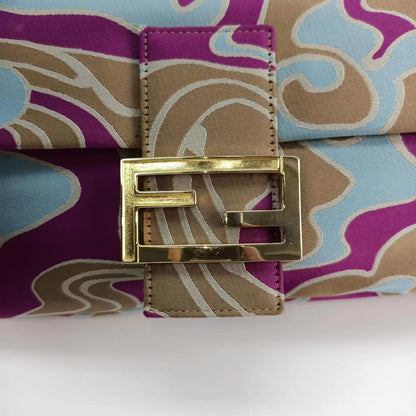 FENDI Baguette Multicolor Silk with Psychedelic prints
