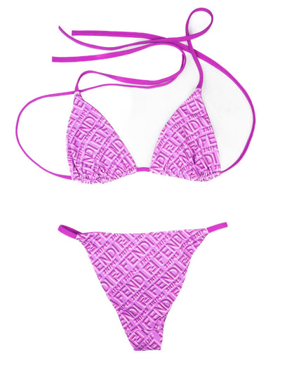 Fendi X Skims Reversible Swimsuit in Monogram Purple