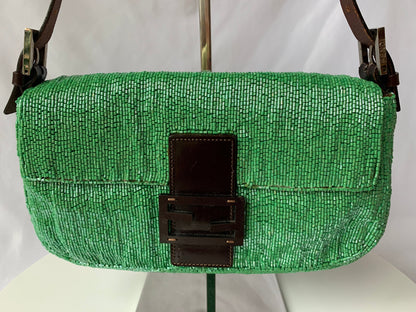 Fendi Baguette Green beads Glitter