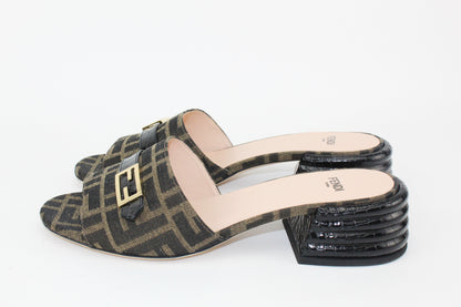 Fendi Monogram  Block Heel Sandals