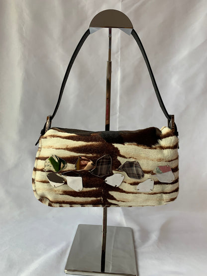 Fendi Baguette Shoulderbag Ponyhair calfskin with metal plates