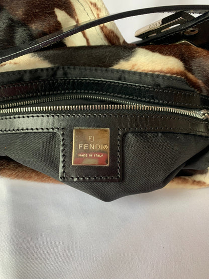 Fendi Baguette Shoulderbag Ponyhair calfskin with metal plates