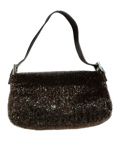 FENDI Baguette chocolate brown beads excellent condition