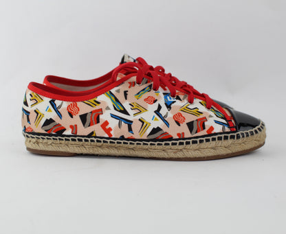 FENDI WOMEN'S JUNIA CANVAS SNEAKERS SIZE 39