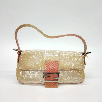 Fendi Baguette Little Mermaid Glitter Pink circle sequins