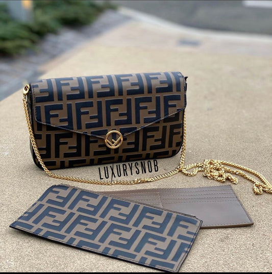 FENDI CHAIN WALLET WITH POUCHES