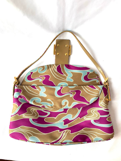 FENDI Baguette Multicolor Silk with Psychedelic prints