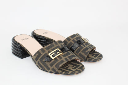 Fendi Monogram  Block Heel Sandals