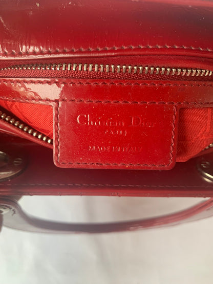 Lady Dior Medium Bag Red Patent Leather