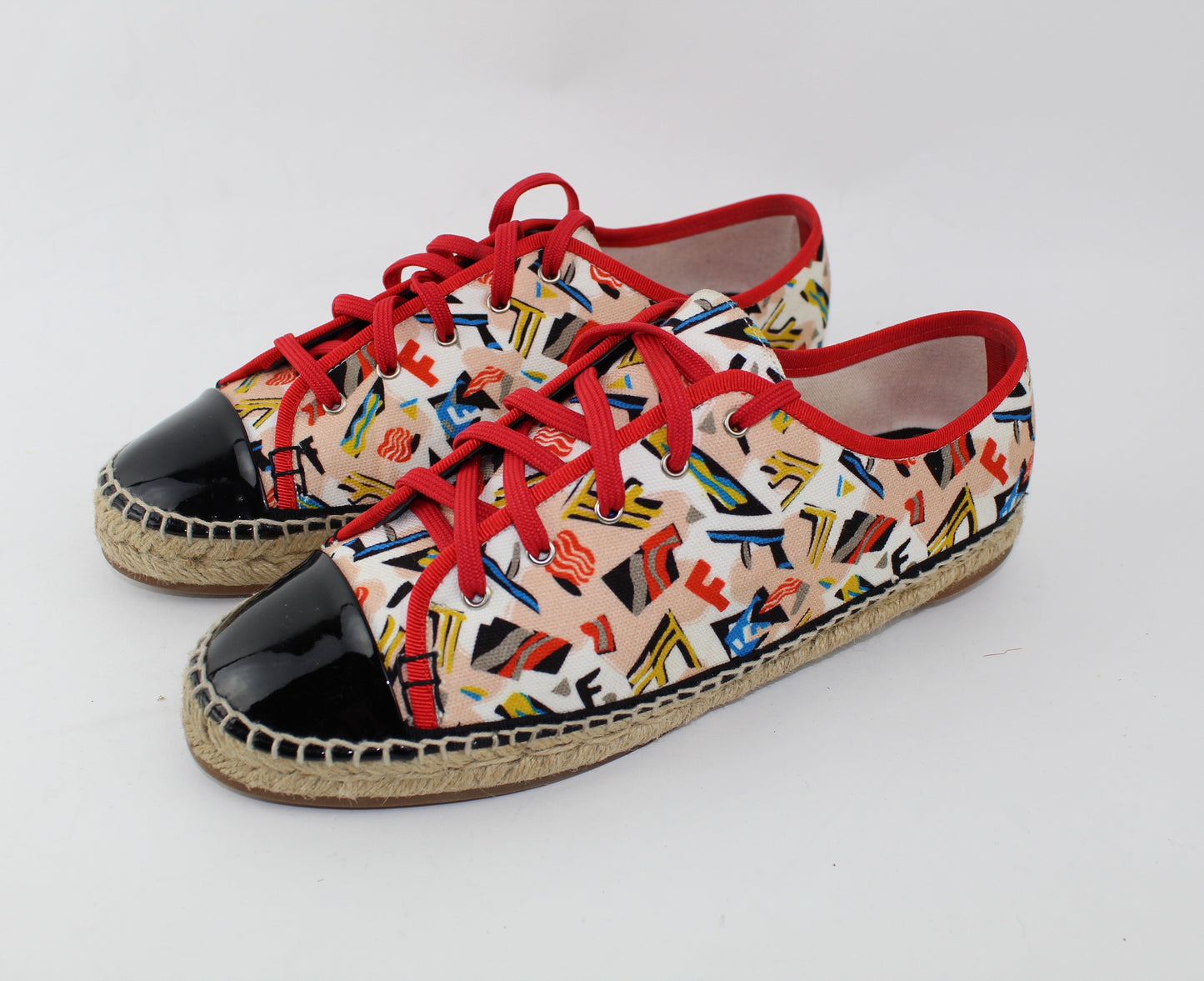FENDI WOMEN'S JUNIA CANVAS SNEAKERS SIZE 39