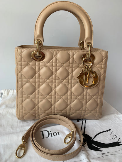 Lady Dior Medium Bag Pink Cannage Leather