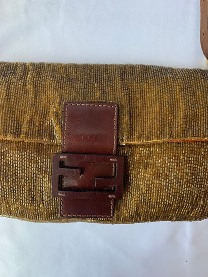 Fendi Baguette Golden Brown beads Glitter