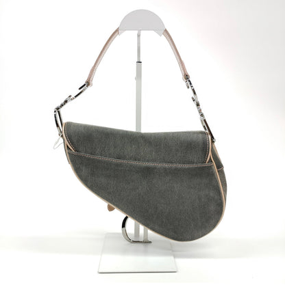Dior saddle bag Vintage denim with pink leather strap