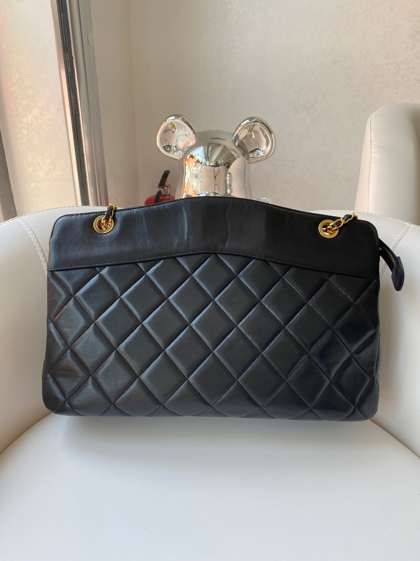 Chanel Matelasse Chain Shoulder Women's Leather Shoulder Bag Black