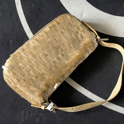 Fendi Baguette in Gold sequins and python leather