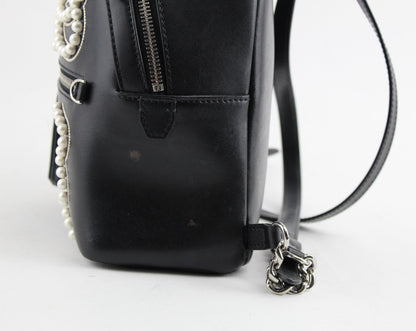 FENDI MINI PEARL BOW LEATHER BACKPACK