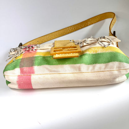 FENDI Baguette Cream canvas with Beads