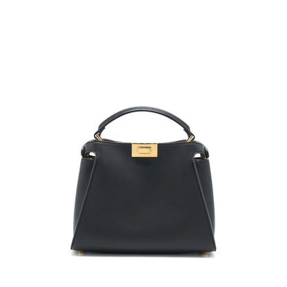 Fendi Small Peekaboo Iconic Purse Calfskin Black