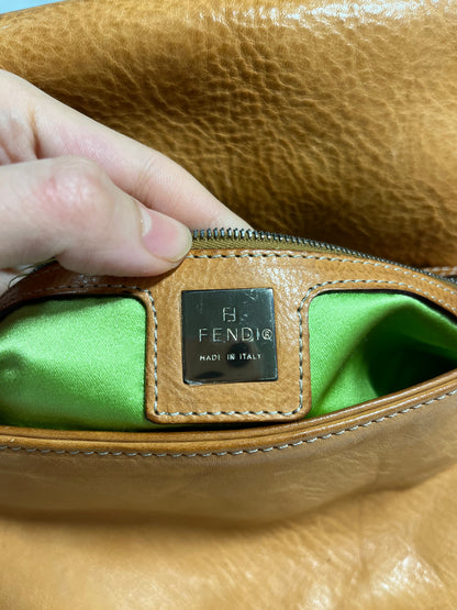 Fendi Mamma Baguette Brown leather with embroidery