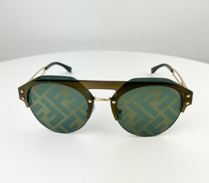 Fendi Brown Aviator Style With Fendi Monogram Lens