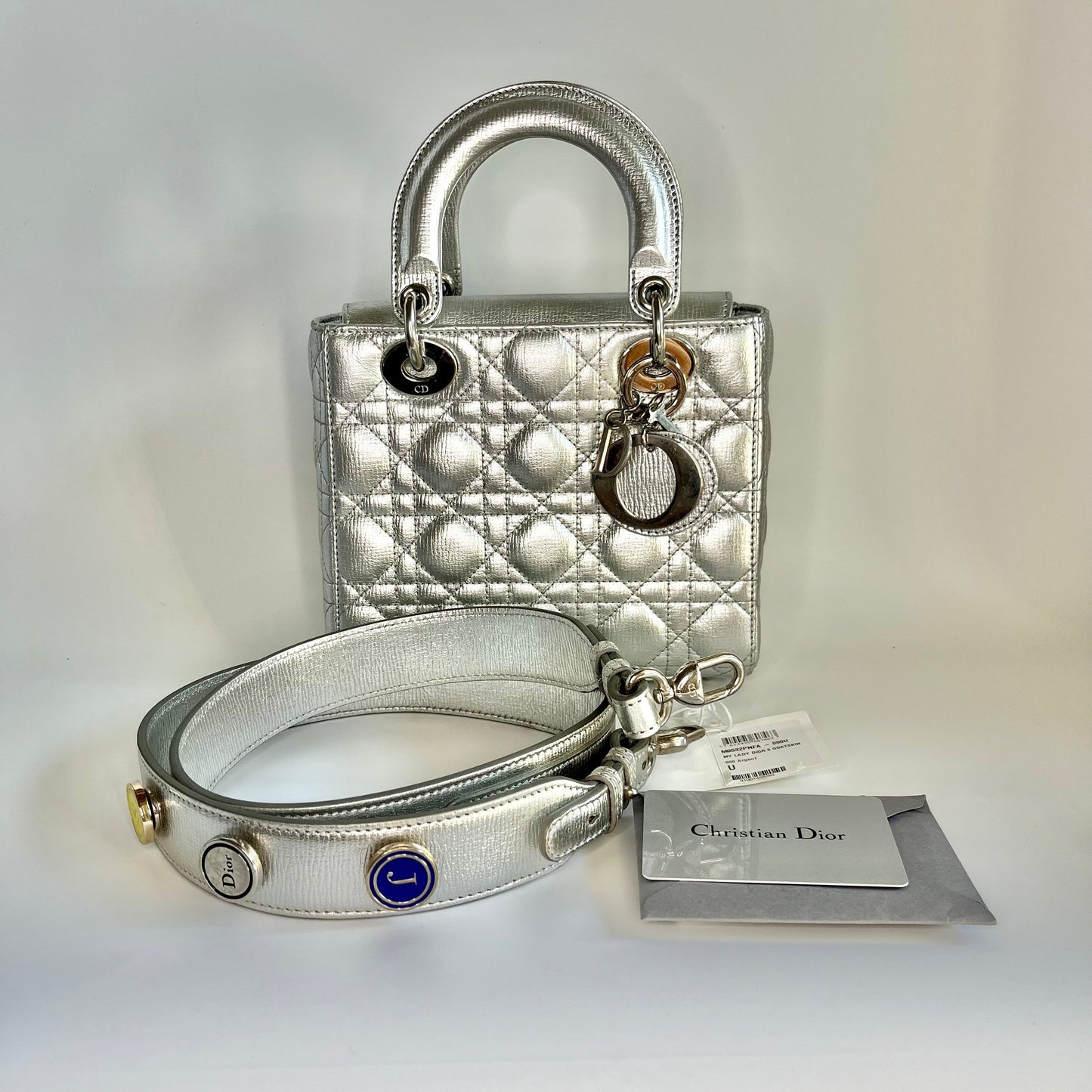 Lady Dior ABCdior Small Silver Cannage Lambskin Handbag