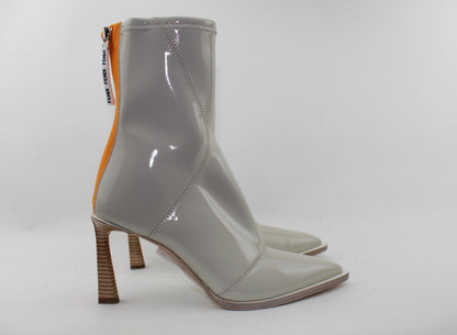 FENDI PATENT NEOPRENE ANKLE BOOTS