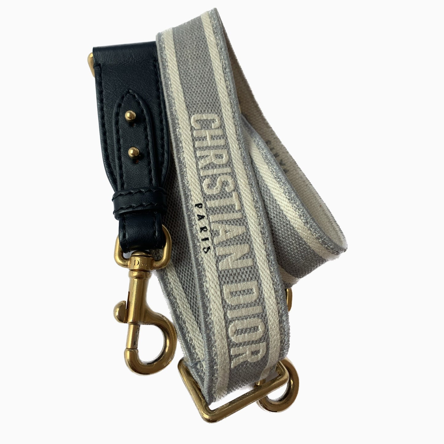Dior Strap Grey canvas with Dior Logo Embroidery