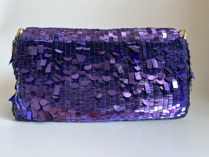 Fendi Baguette Purple Glitter Sequins Sex and City