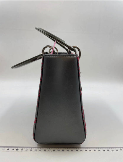Lady Dior Medium Gunmetal Grey Cannage Lambskin 2011 Limited Edition Handbag