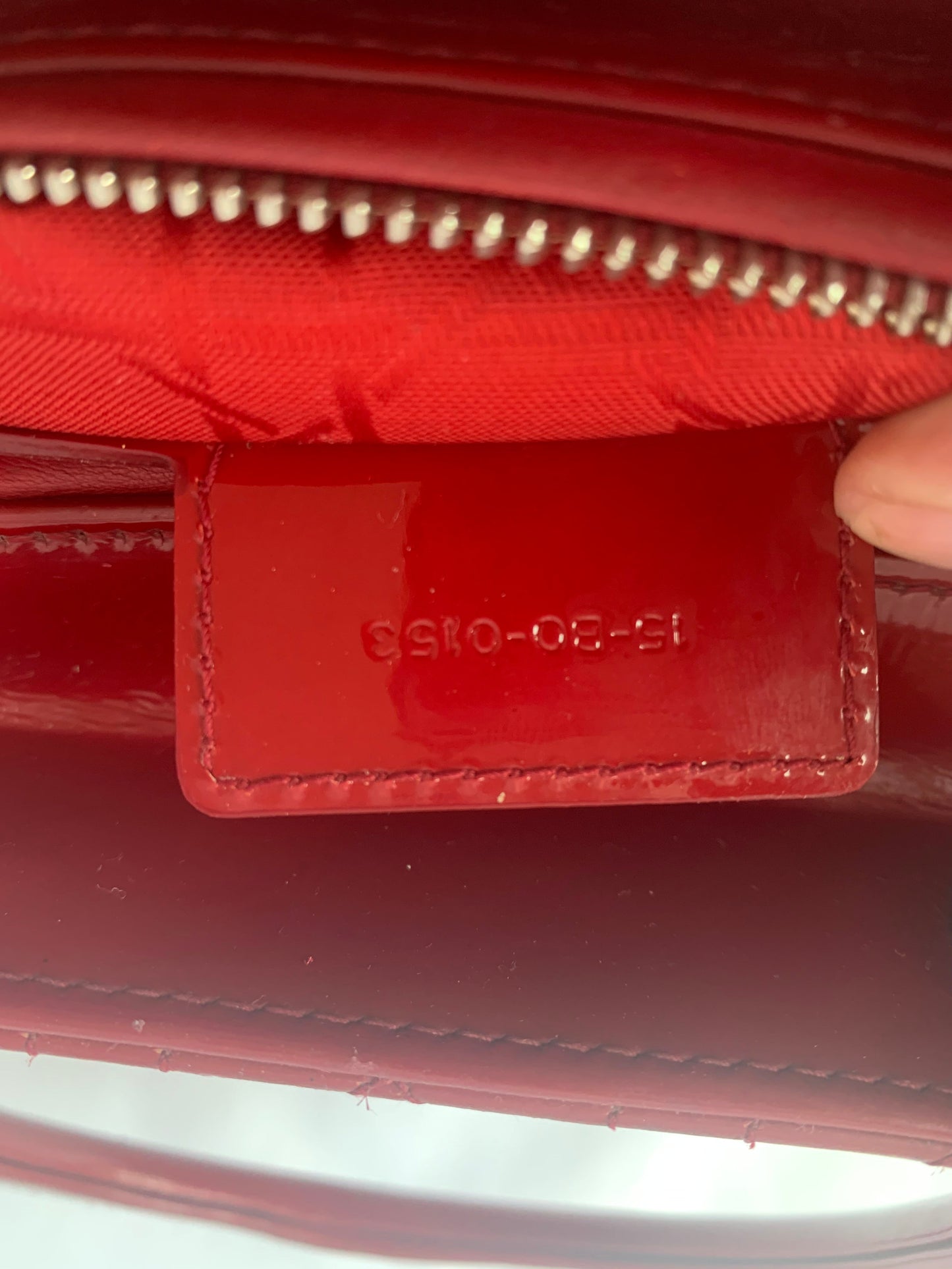 Lady Dior Medium Bag Red Patent Leather