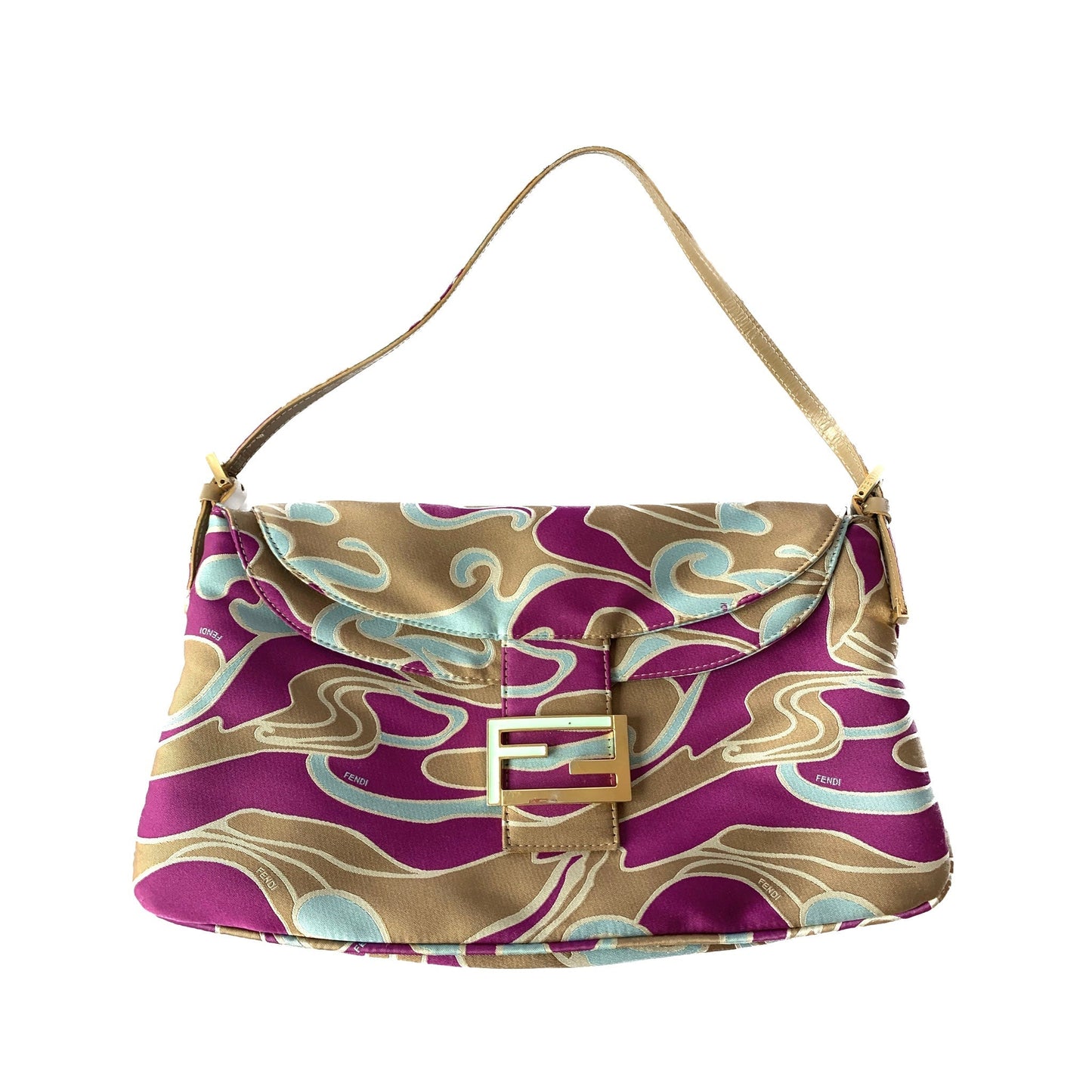 FENDI Baguette Multicolor Silk with Psychedelic prints