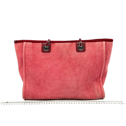 Chanel Deauville Tote Red Denim Small