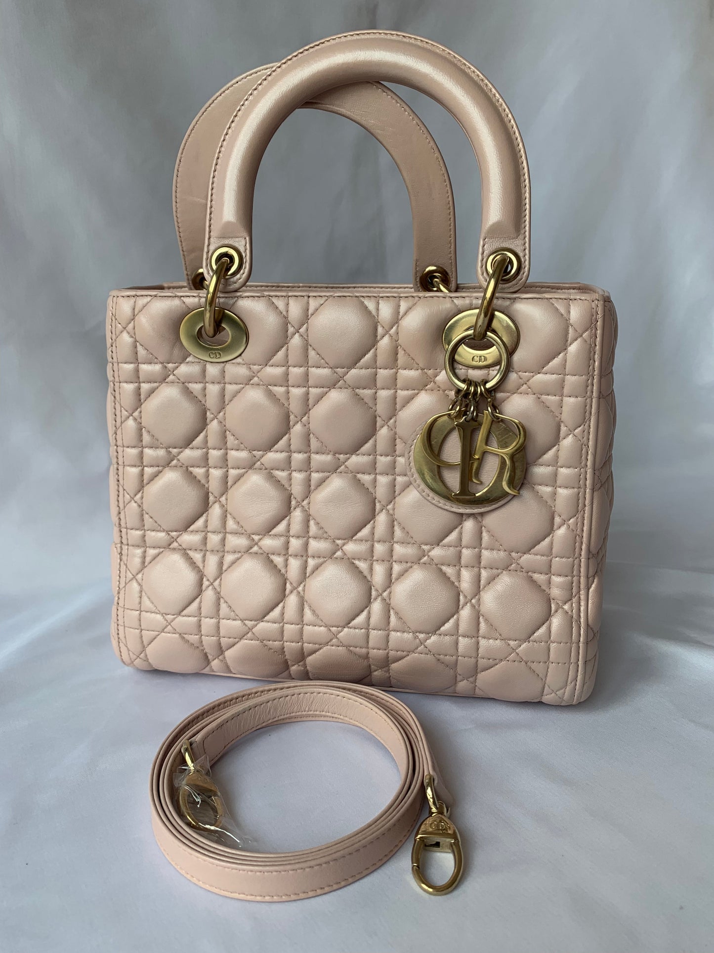 Lady Dior Pink Cannage Leather Medium